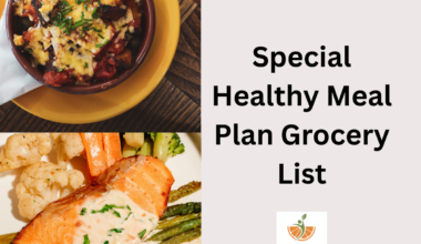 Special Healthy Meal Plan Grocery List