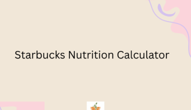 Starbucks Nutrition Calculator